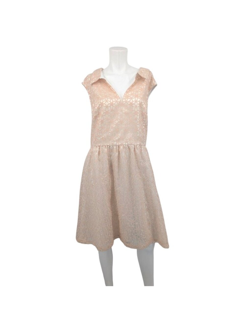 ModCloth Lace Overlay Fit Flare Dress Coquette Cottage Whimsical Wedding Plus 4X